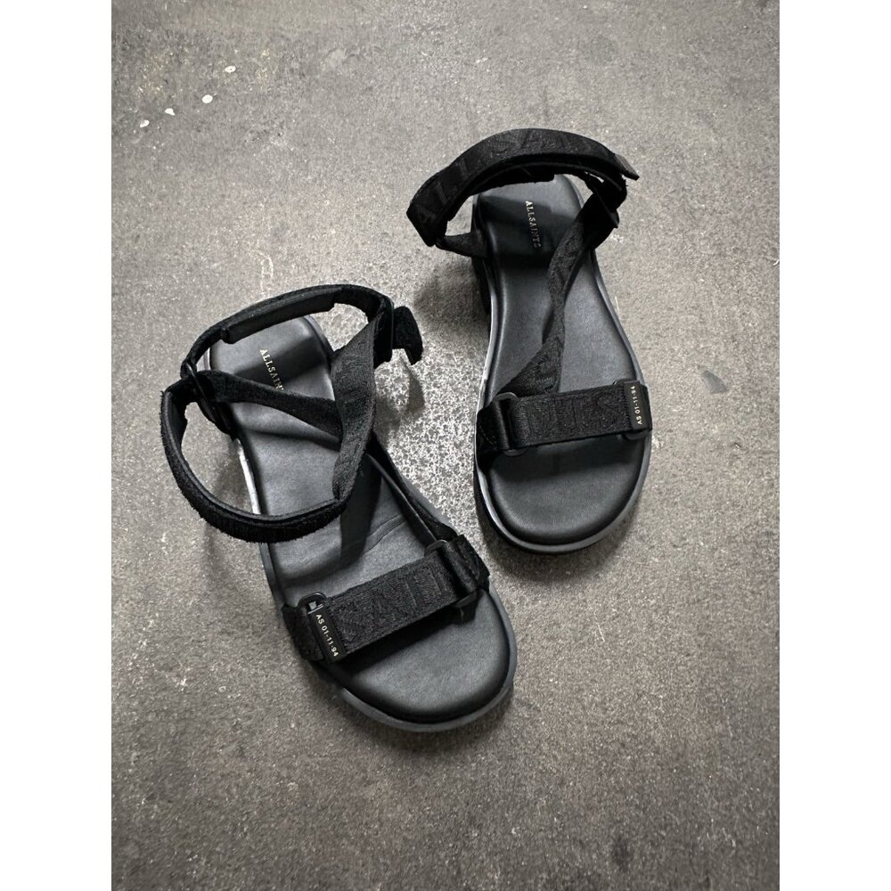 ALLSAINTS Atlanta Grosgrain Sandals Black